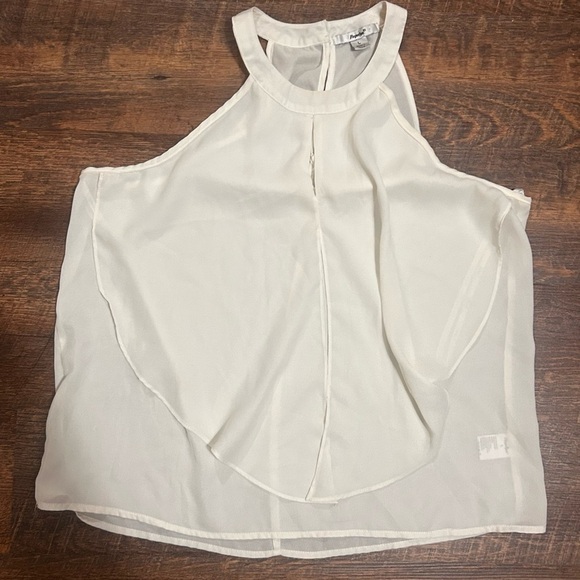 Papaya Women's Halter Chiffon Tank Top Blouse Size L Flowy - Picture 2 of 4